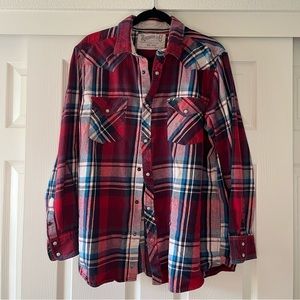 Roebuck & Co. Red & Blue Flannel Shirt